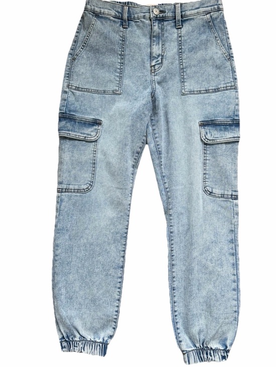 SO Denim - High Rise Cargo Jogger Jeans Acid Wash Balloon Barrel Pants Denim Retro Y2K 80s